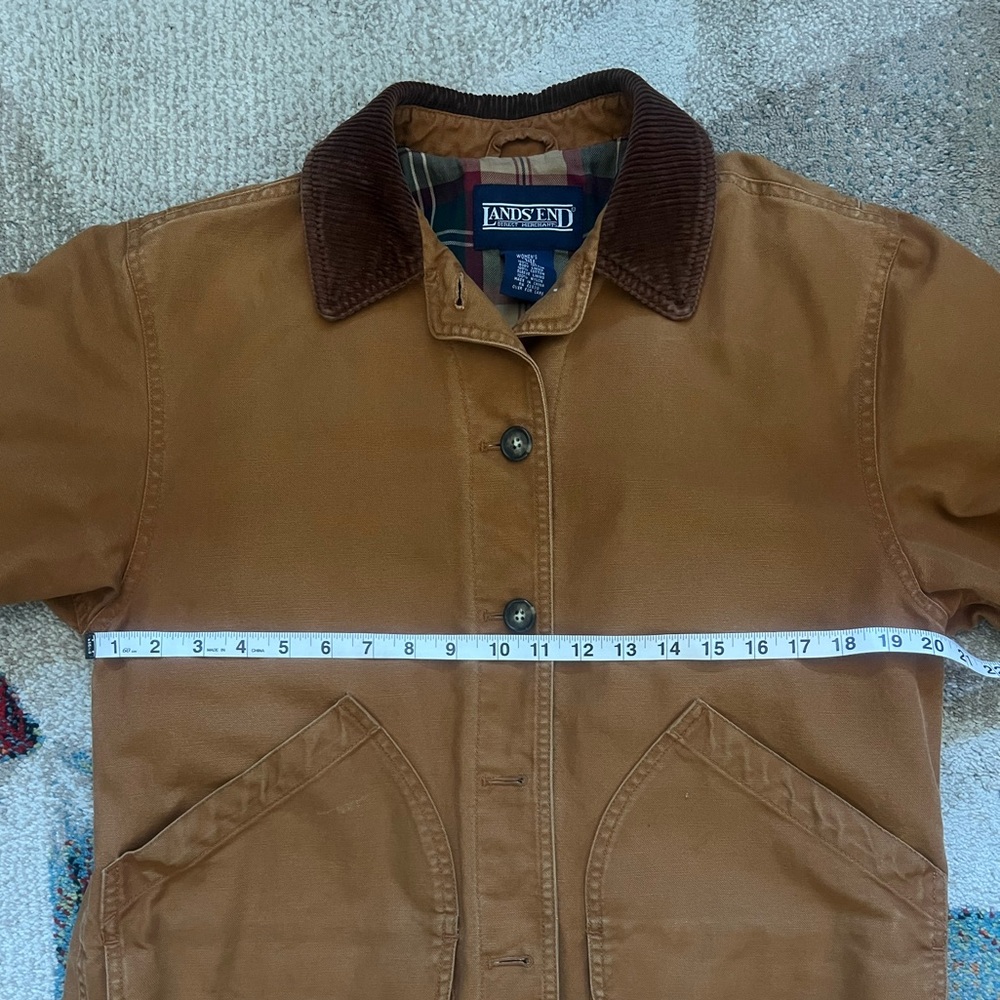 Vintage 90s Lands’ End Barn Jacket in Rich Camel Brown Size Small Petite - Picture 8 of 11